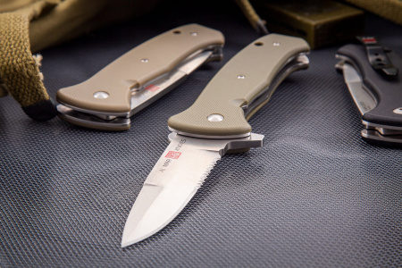 Нож складной AL MAR S.E.R.E. 2020 G 3,6" Combo (Coyote G10; клинок: сталь D2)